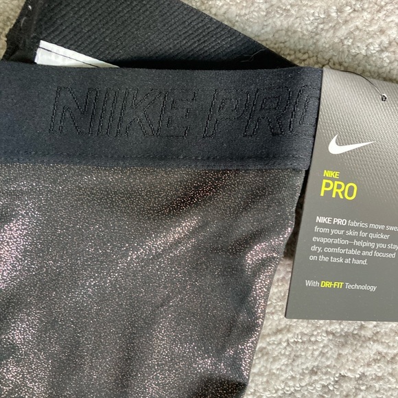 NWT Nike PRO DRI-FIT Metallic Rose size S - Picture 3 of 3